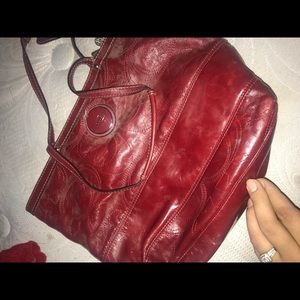 Red coach purse medium size